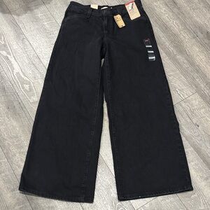 Black womens Wide-Leg Jeans